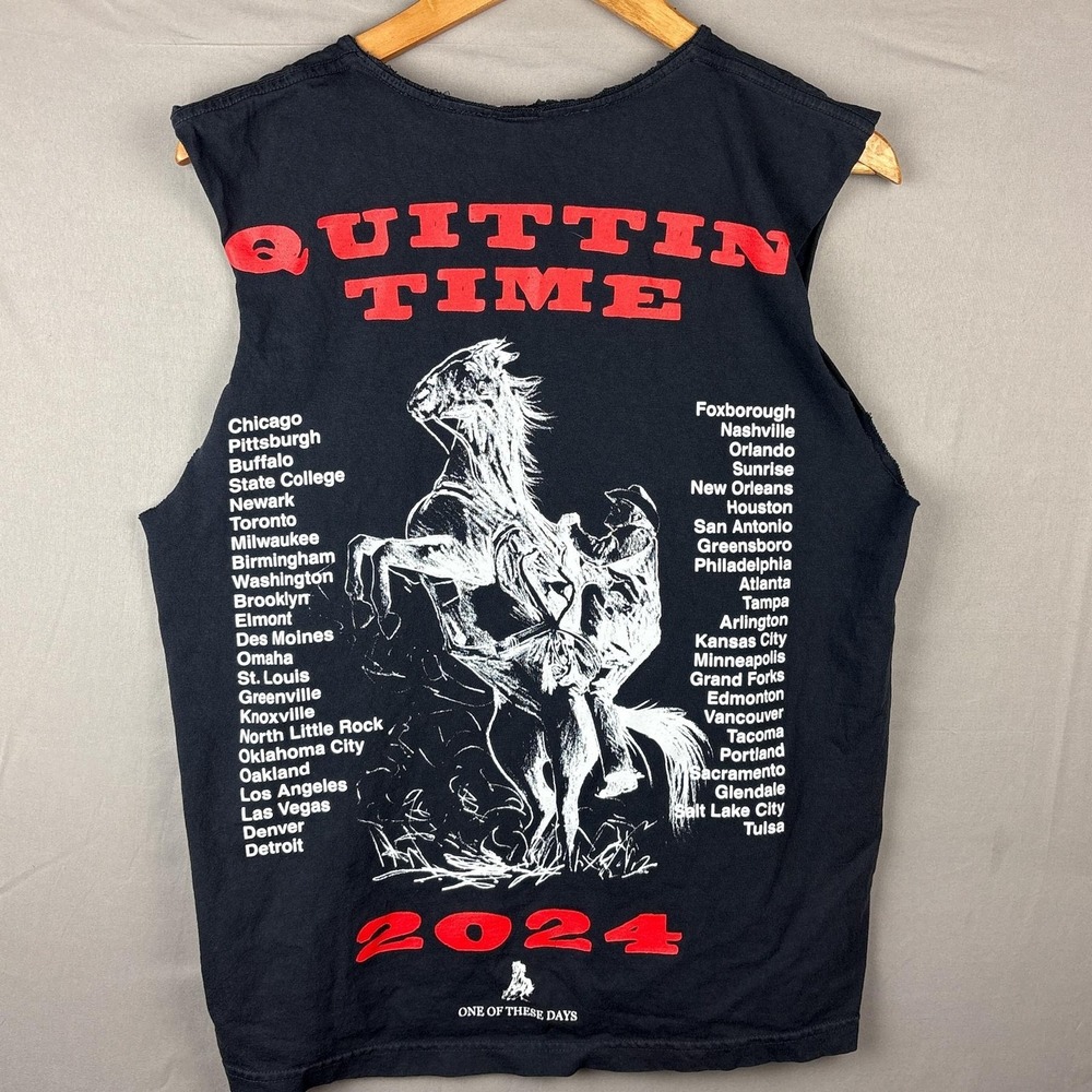 Zach Bryan One Of These Days Quittin Time Tour Size Medium Cutoff Tank Shirt